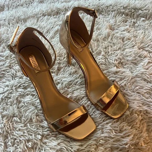 Forever 21 Rosegold 4” Heels - Picture 1 of 10